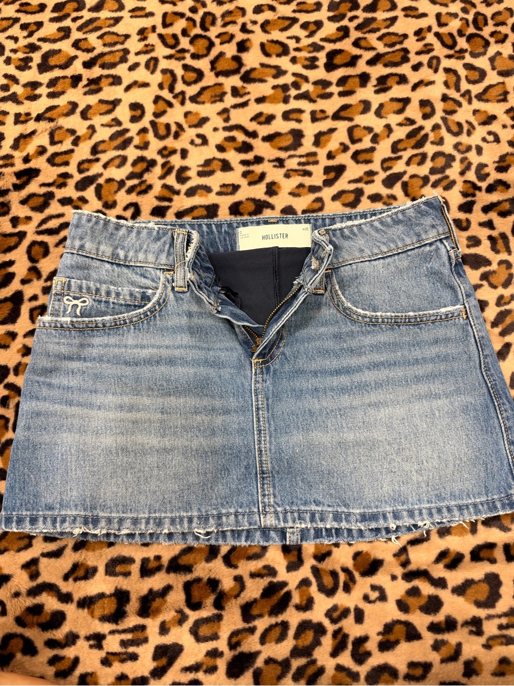 Hollister Medium Wash Denim Mini Skirt